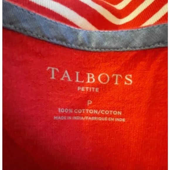 Talbots Long Sleeve Boatneck Red/White Striped Nautical Sweater Size P Medium - Picture 4 of 4